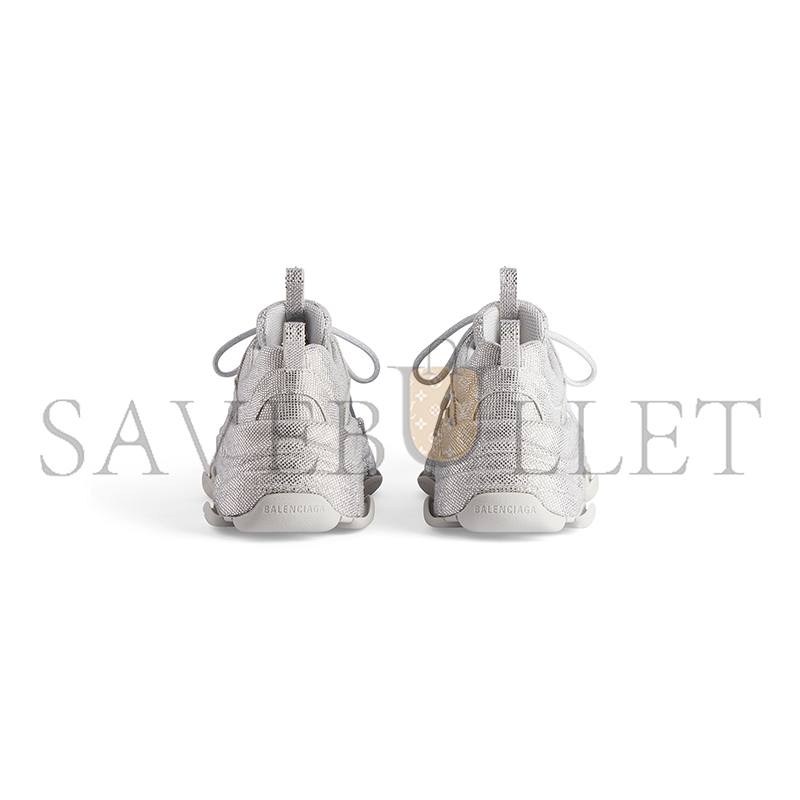 BALENCIAGA WOMEN'S TRIPLE S SNEAKER WITH RHINESTONES IN LIGHT GREY 524039W2TST1100